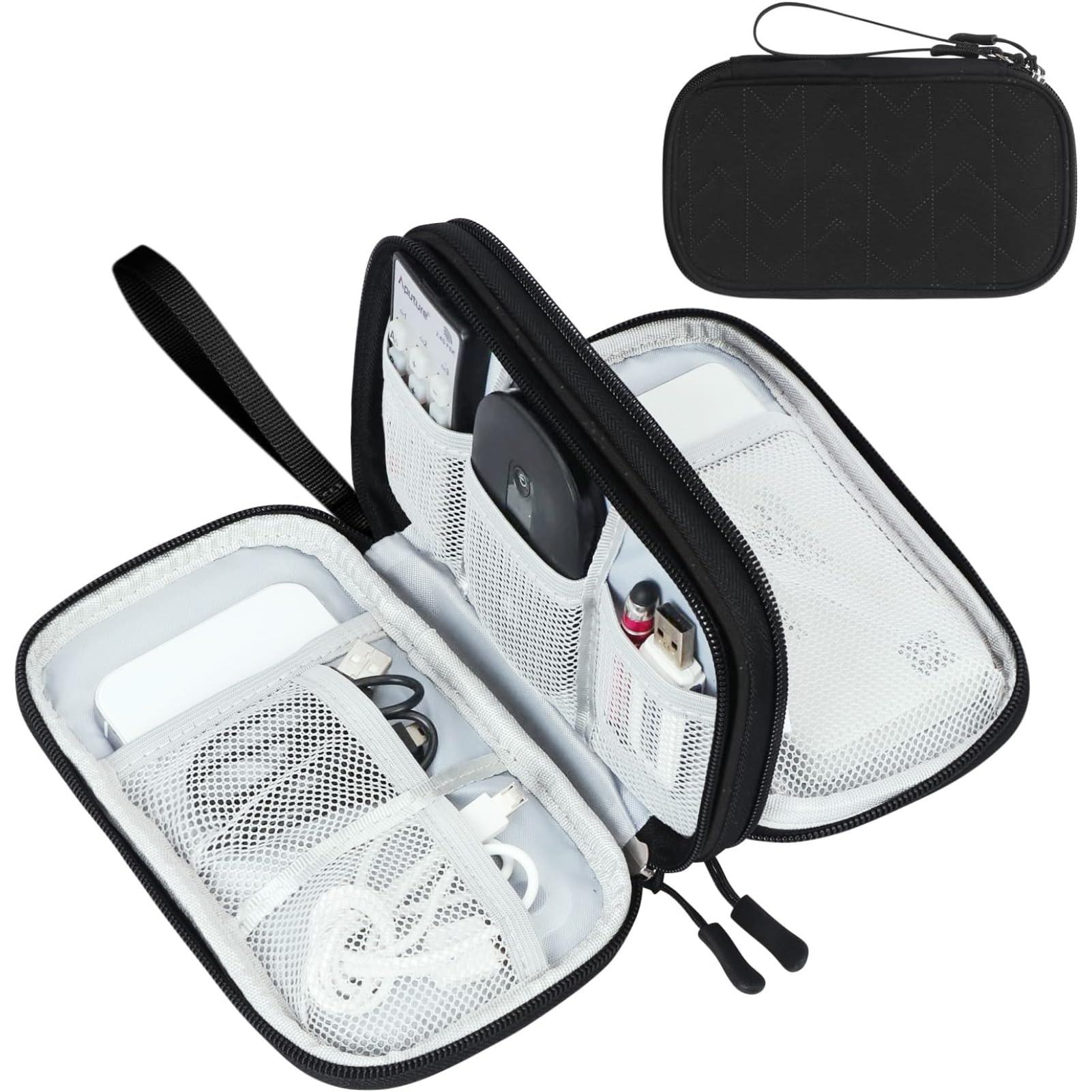 FYY black travel cable organizer case